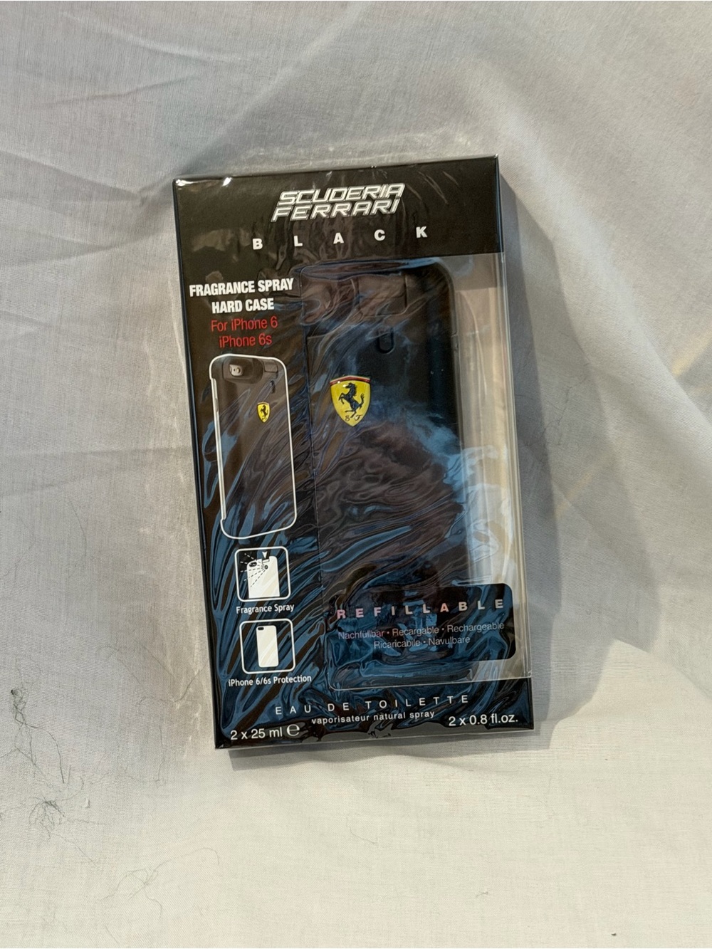 Scuderia Ferrari Black Hard Fragrance Spray Case with Yellow Shield